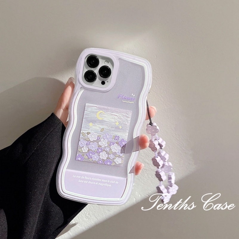 Kompatibel Dengan Samsung S23 Ultra S23+S23 S22 S21 S20 Plus S22 S21 S20 Ultra S20 FE S21 FE Note 20Plus Note 20UltraMoon Flower Phone Case Dengan Lanyard Cover