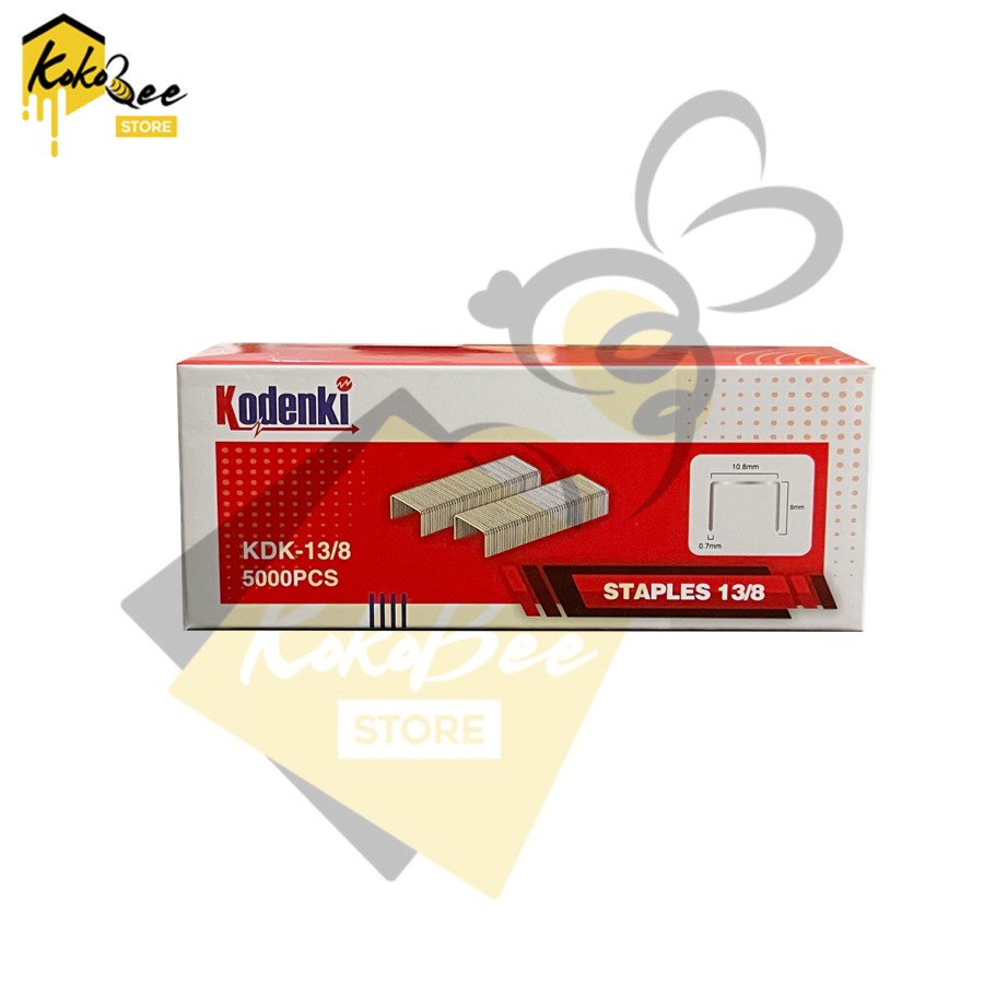 Isi staples hekter tangan manual stapler gun 13/8mm isi staples R23 - Isi staples tembak 8mm 13/8 gun tacker stapler R23 13/8 isi 5000 pcs dan isi staples 13/8 mm Kodenki stapler gun manual R23 tangan anak hekter