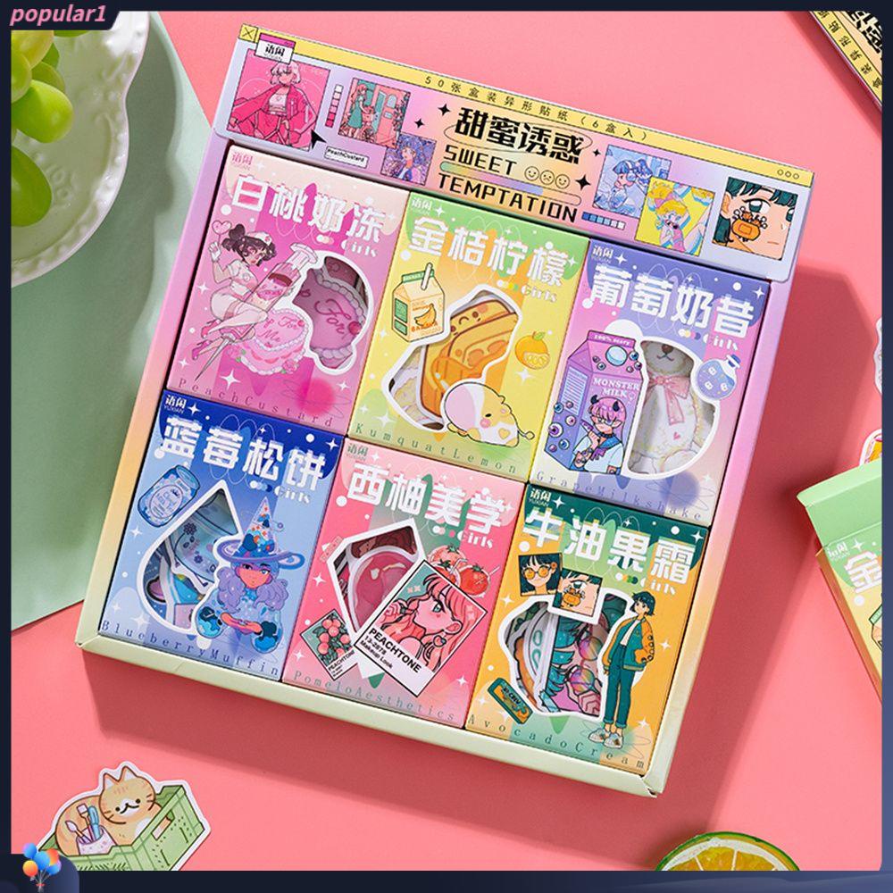 Populer 50pcs Stiker Craft Planner Label Album Stationery Diary Scrapbooking