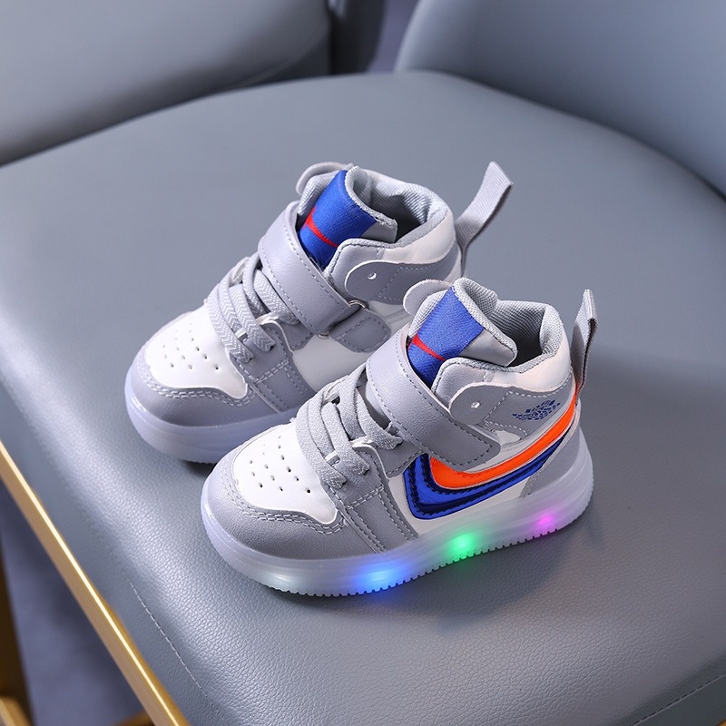 GLORYKIDZ SH2326 Sepatu LED Lampu Nyala Anak 1 Tahun - 5 Tahun Sepatu Sneakers Anak Laki Laki Perempuan Sepatu Sneaker Anak ringan fashion kasual Semi boot size 21 - 30