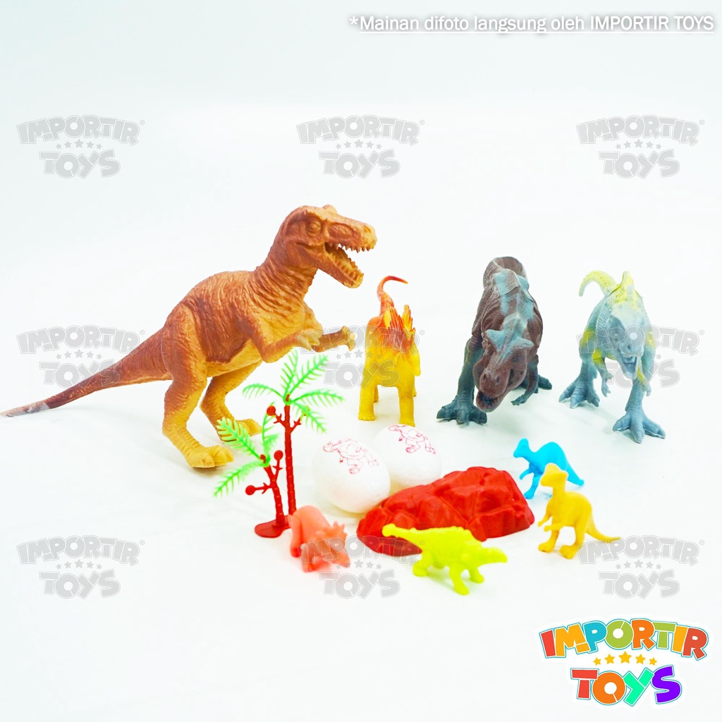 Mainan Anak Figuran Dinosaurus Mainan Karet Dinosaurus Animal Figure isi 8