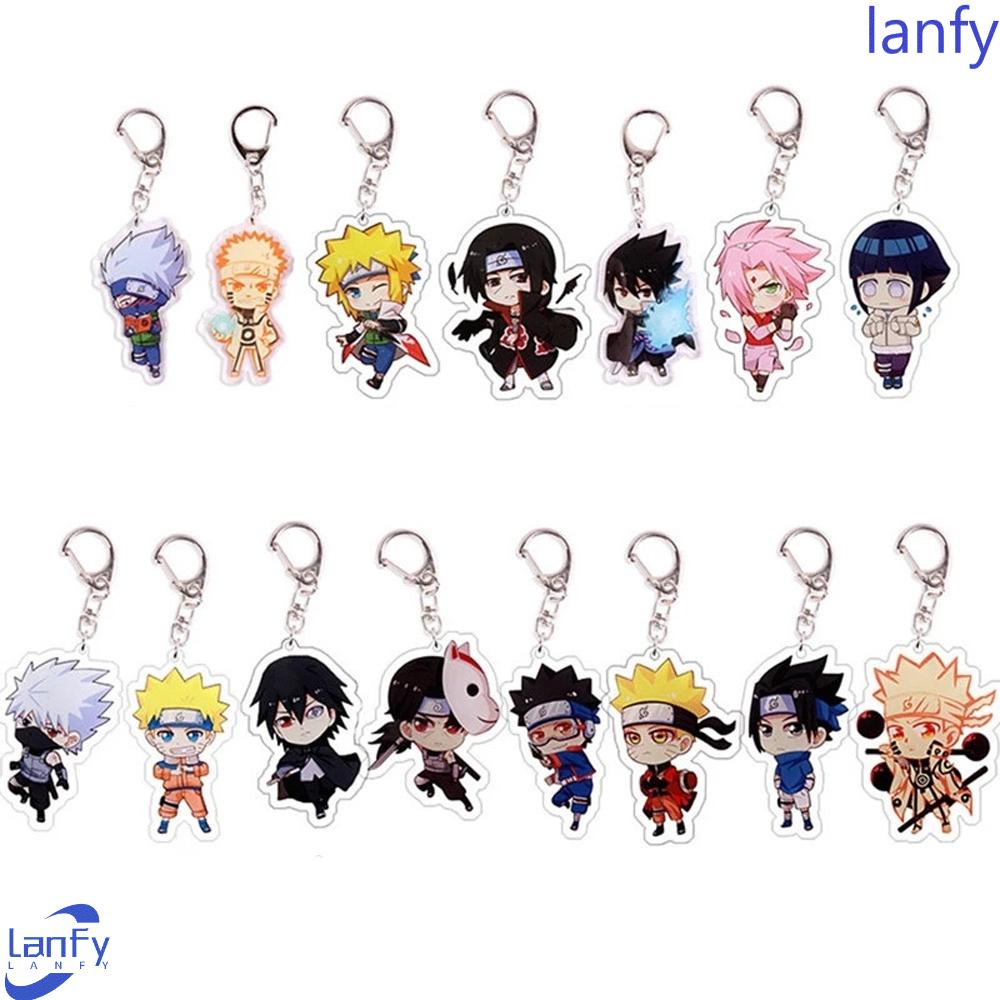 Lanfy Naruto Gantungan Kunci KeyRing Kartun Gaara Uchiha Itachi Kakashi Sasori Naruto Liontin