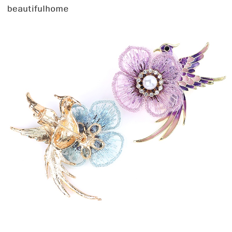 {beautifulhome} 1pc Bros Berlian Imitasi Untuk Wanita Enamel Burung Pin Merak Fashion Bros Hadiah.