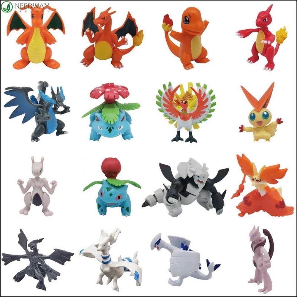 Needway  Anime Figures Toys 6-8cm Pikachu Pokemones Mewtwo Charizard Dragonite Ivysaur Venusaur Ornaments Model Toys