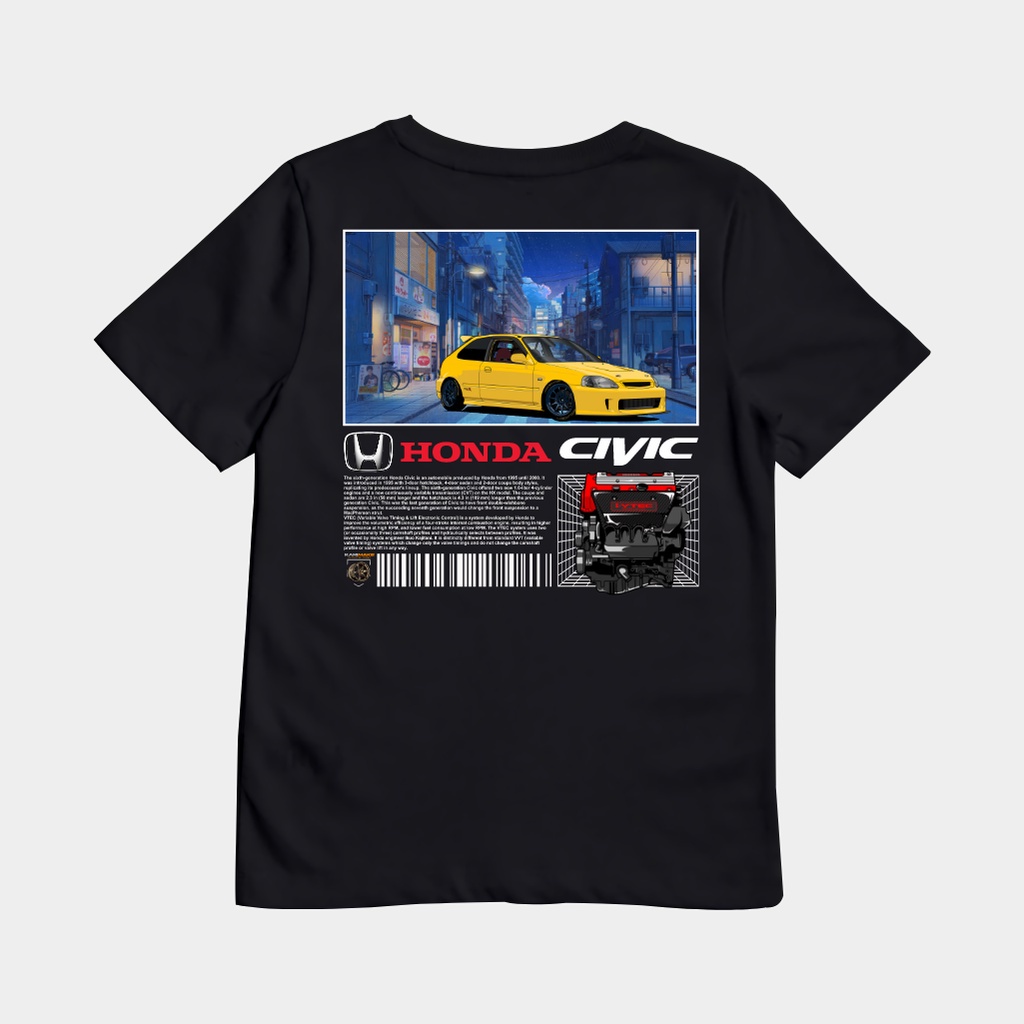Kaos T Shirt Anak HONDA CIVIC FERIO EK9 TYPE R JDM V2 Kaos Otomotif