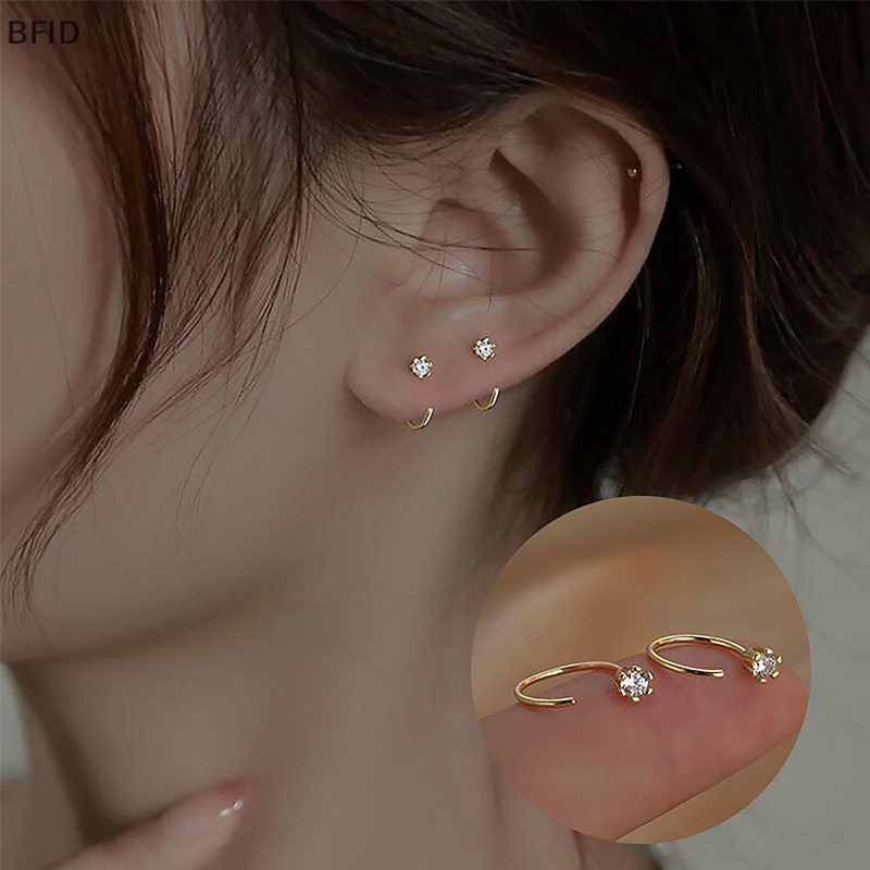 [BFID] 1pasang Anting Pejantan Kristal Untuk Wanita Korea Fashion Perhiasan Pesta Gadis Elegan Earrings Aksesoris [ID]