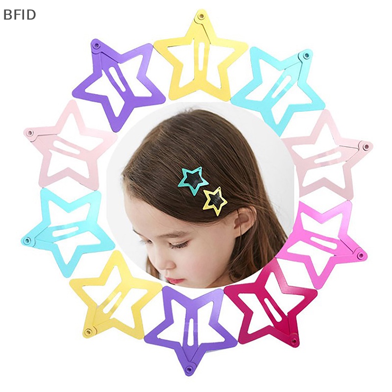 [BFID] 10pcs Star Hairclips Gadis Warna-Warni Lucu Star Jepit Wanita Hiasan Kepala Logam Aksesoris Perhiasan Rambut [ID]