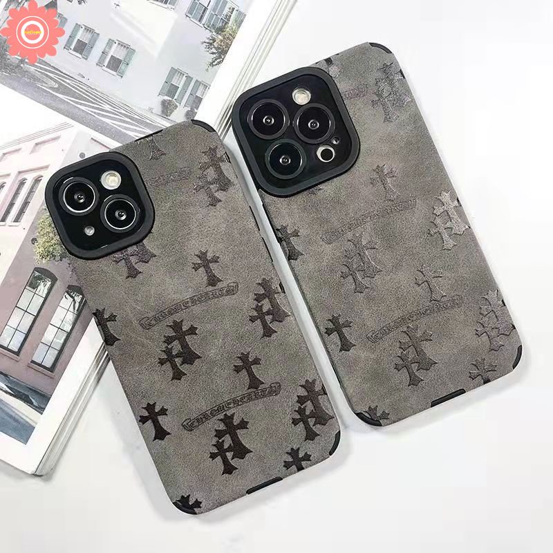 Trendy Merek NY Mewah Tekstur Kulit Case Kompatibel Untuk iPhone 7Plus 8Plus 11 14 12 13 Pro MAX 7 8 Plus XR X XS MAX Silicon Tpu Lembut Shockproof Phone Cover