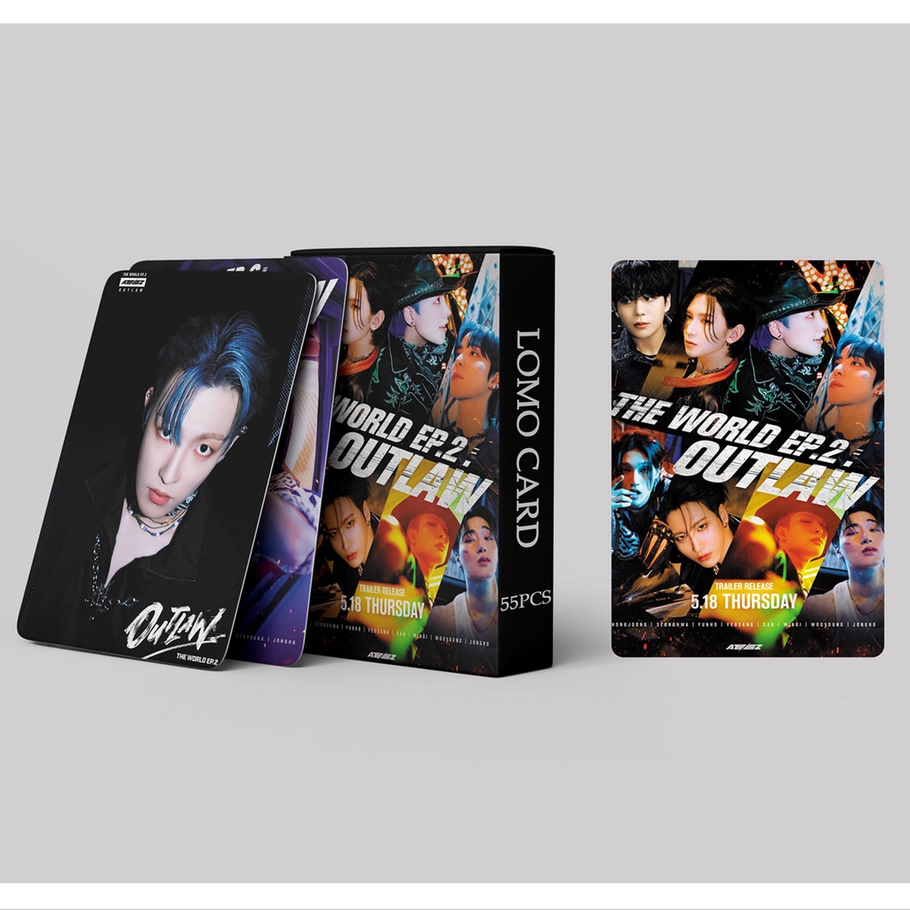 55pcs /box ATEEZ Album OUTLAW Photocards Kartu Lomo 2023kartu Pos Kpop