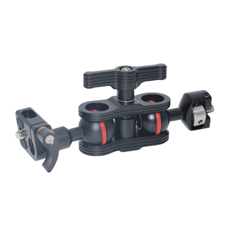 Multi Fungsi Dual Ball Joint Magic Arm Hot Shoe Mount Adapter 1/4 ''Sekrup ARRI Pin Untuk Canon Nikon Sony Monitor Light Holder