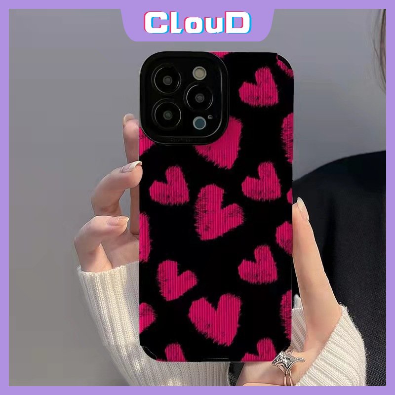 IPHONE Cover Cinta Hati Motif Zebra Garis Tidak Teratur Kompatibel Untuk Iphone11 13 12 14 Pro MAX XR X XS Max8 7plus7 Plus Tekstur Kulit Mewah Art Phone Shockproof Case