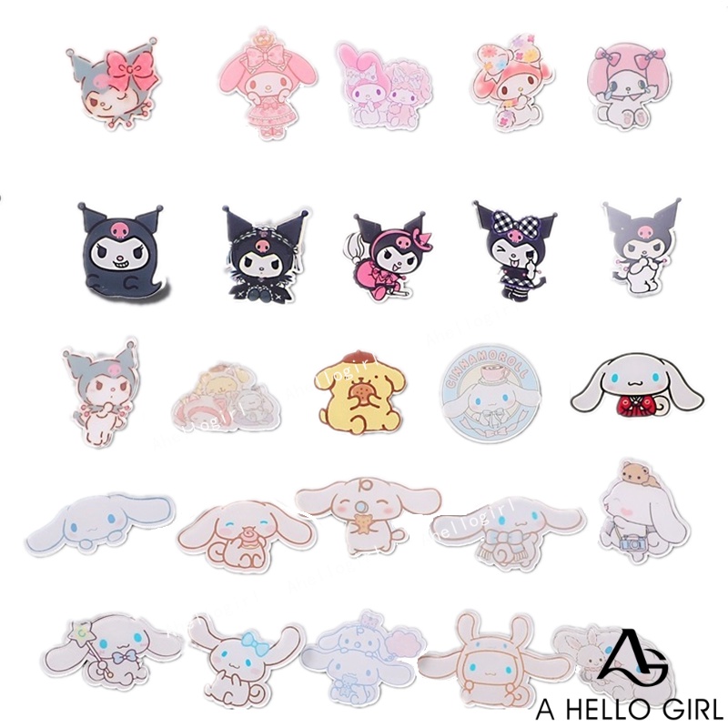 Ahellogirl Cinnamon Dog Kulomi Kepribadian Kreatif Pasangan Bros Ins Pasang Pria Dan Wanita Akrilik Lencana Lucu Aksesoris Jepang