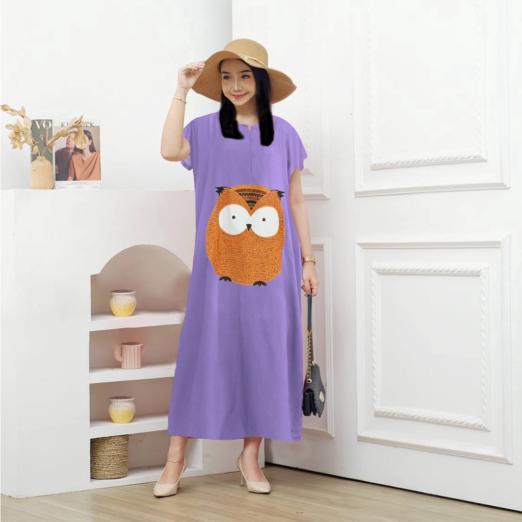 Daster Semata Kaki Motif Owl Kekinian Panjang Semata Kaki - Rassel Official Store