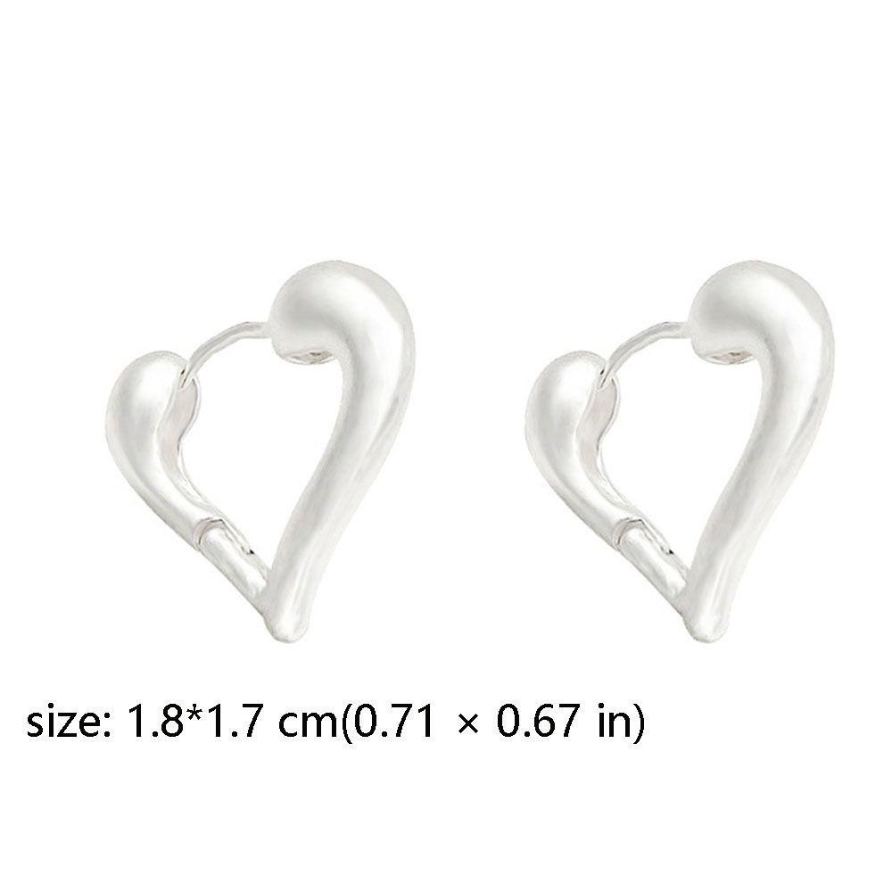 Mxbeauty Anting Hati Temperamen Halus Desain Niche Matte Tembaga Minimalis Anting Stud Wanita Anting Hoop Untuk Hadiah Gadis