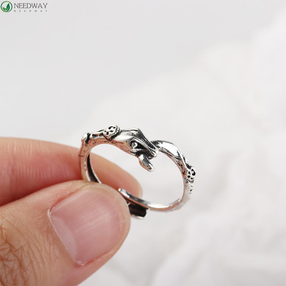 Needway Wanita Cincin Terbuka Berlebihan Vintage Punk Kepribadian Temperamen Gadis Gaya Korea Rings