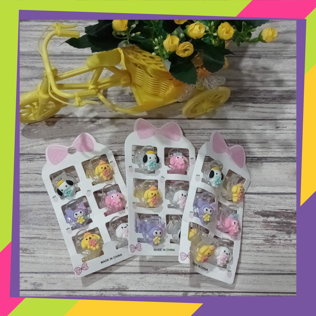 5094 / Paket usaha jepit rambut sanrio lucu / Jedai rambut anak ala korea [ isi 6pcs &amp; 3pcs ]