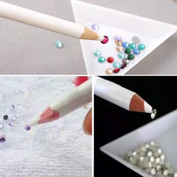 Dotting pen Nail Art Rhinestones Permata Manik Untuk Mengambil  Manik Pensil Pelukis Alat