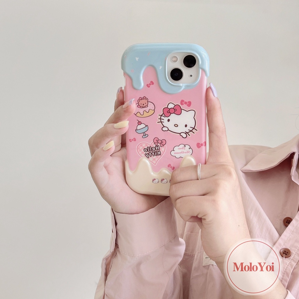 IPHONE Permen 3D Ice Cream Laurel Dog Soft Tpu Case Kompatibel Untuk Iphone11 13 14 12 Pro Max XR XS X Max 7Plus 8 7 Plus Kartun Indah Cinnamoroll Cover