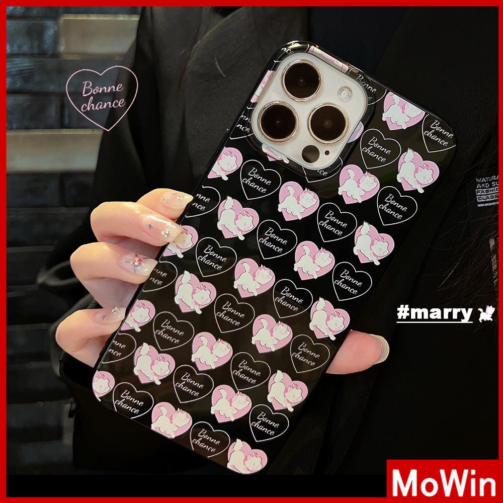 Case iPhone 14 Pro max iPhone Case Hitam Glossy TPU Soft Shell Tahan Guncangan Perlindungan Kamera Cute Love Kitten Kompatibel dengan iPhone 13 Pro max 12 Pro Max 11 xr xs max 7Plus 8Plus