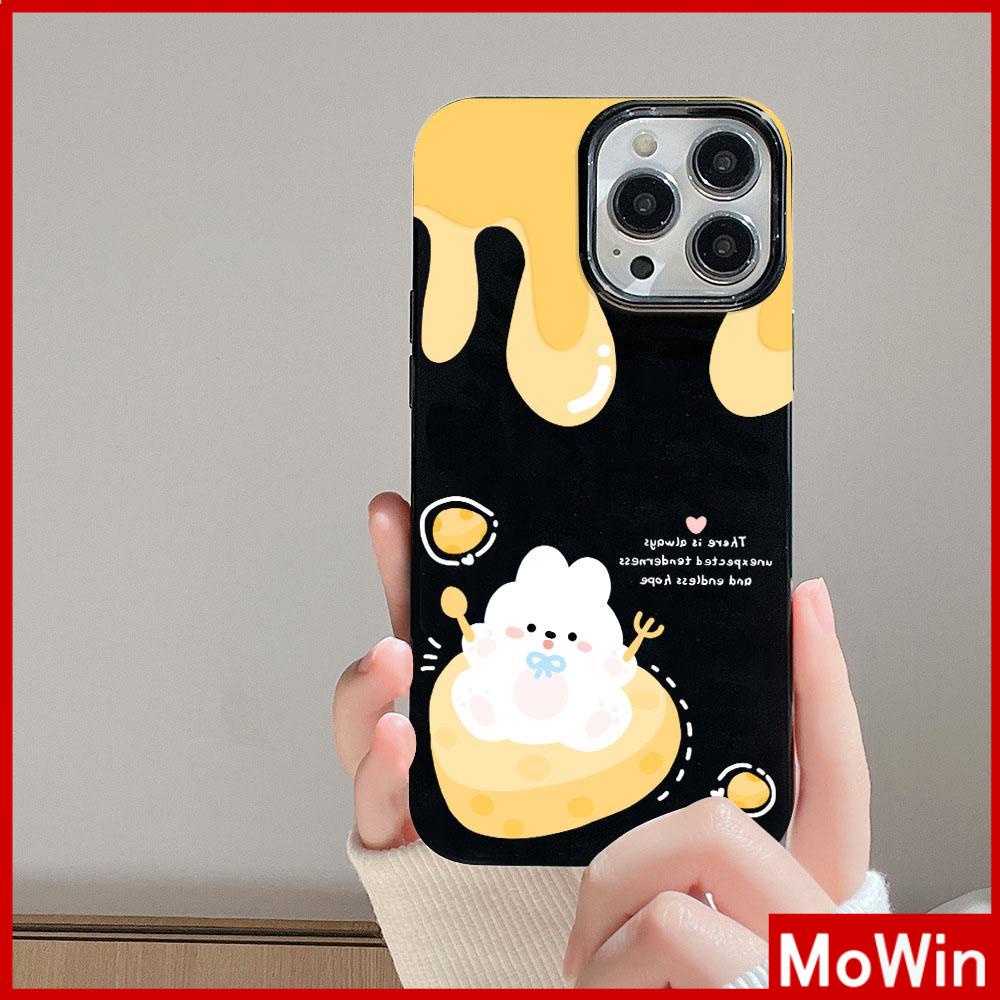 Case iPhone 14 Pro max iPhone Case Hitam Glossy TPU Soft Shell Tahan Guncangan Perlindungan Kamera Kelinci Lucu Keju Kompatibel dengan iPhone 13 Pro max 12 Pro Max 11 xr xs max 7Plus 8Plus