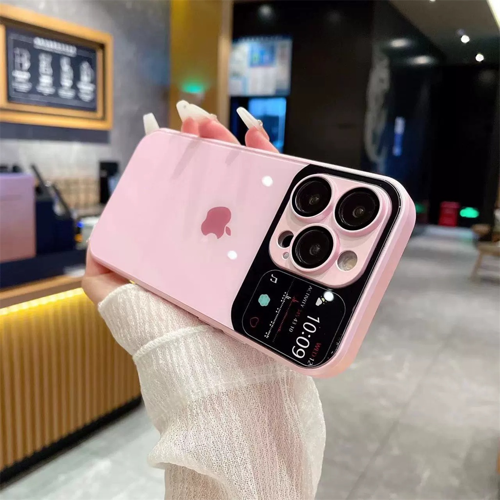 Casing kaca mewah iPhone 14 Pro Max dengan casing lensa pelindung kamera iPhone 12 13 Pro Max 11 Pro Max 14 Plus perlindungan tahan guncangan tertutup sepenuhnya keras di belakang