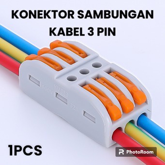 Terminal Penyambung Kabel Listrik 3 Pin Wire Cable Connector PCT 223 Konekter Block 3 Slot Perapih Sambungan Konektor Pelindung SPL-3 SPL 3 PCT 3 Wago Tab 3x3 Slot