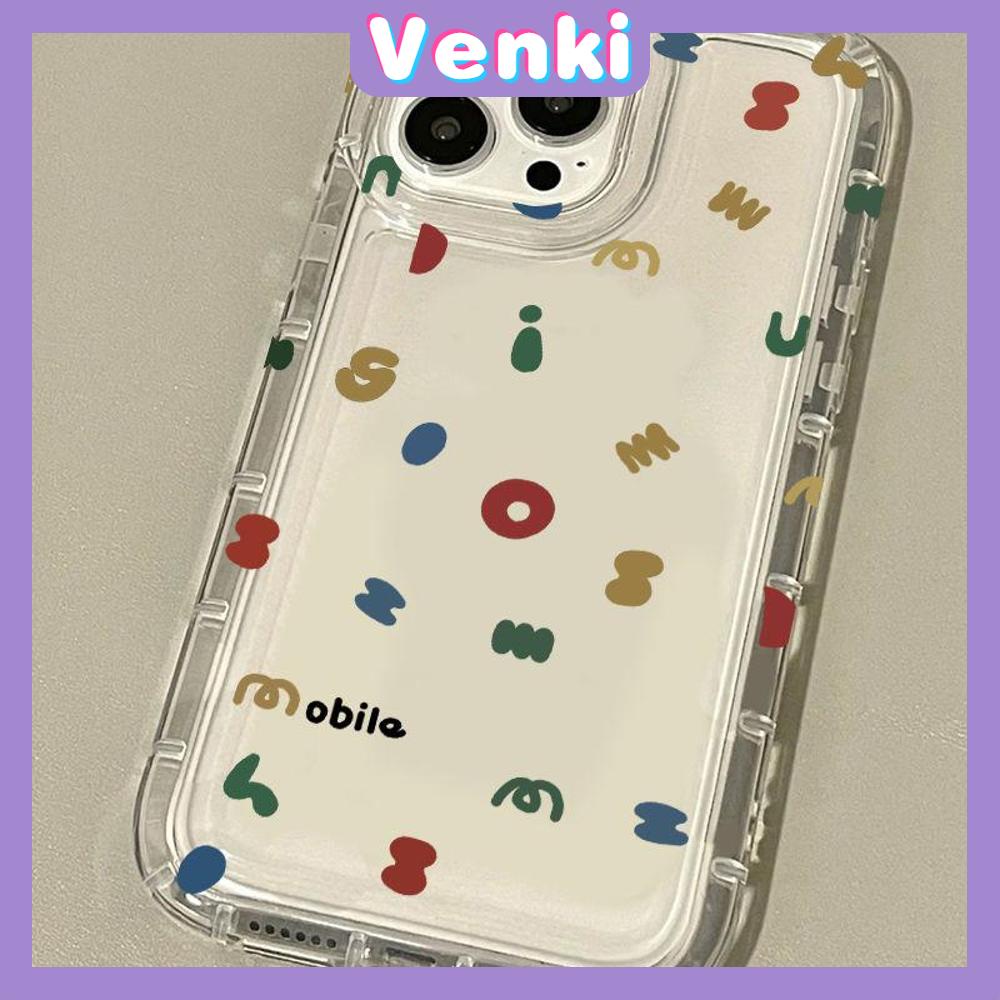 VENKI - Untuk iPhone 11 Case Bening Phone Case TPU Soft Airbag Shockproof Protection Camera Simple Cute Huruf Kecil Kompatibel dengan iPhone 14 13 Pro Max iPhone 12 Pro Max XR XS