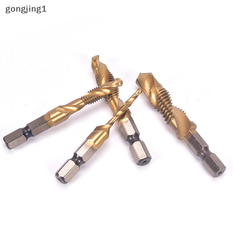 Ggg M3-M10 Hex Shank Titanium Plated HSS Mata Bor Ulir Sekrup Tangan Metric Tap ID