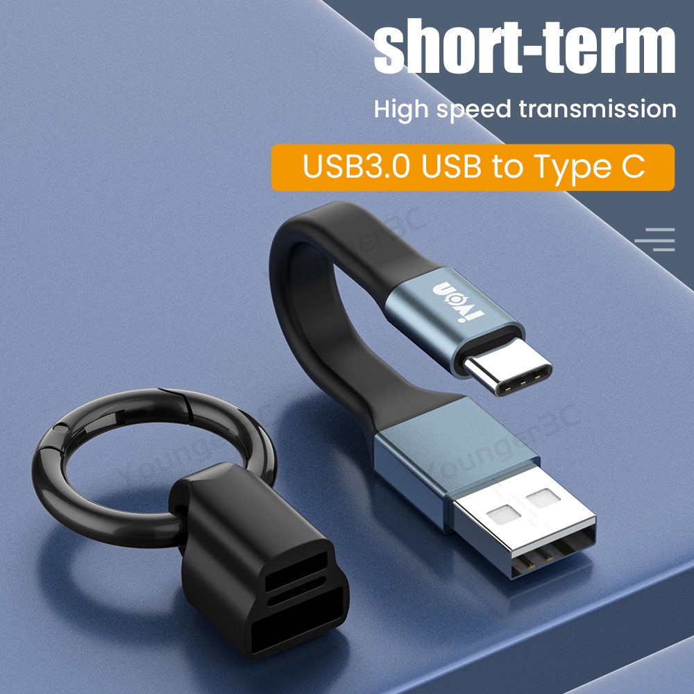 3a Kabel Pengisian Cepat Portabel Pendek 11.5 CM Gantungan Kunci Charging Cord Kabel Telepon Usb Untuk Ios Android Typec