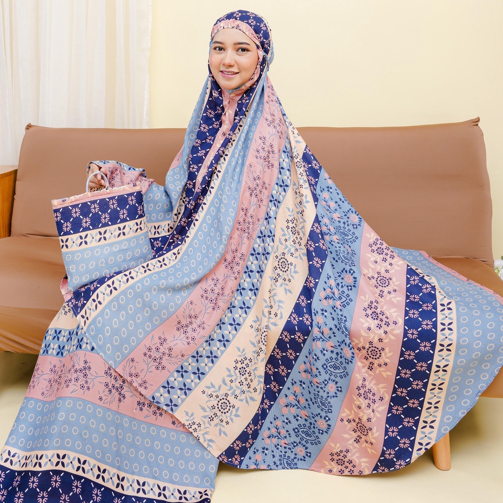 Mukena Dewasa Rayon Bali Premium RUMI All Over Putri Dania atasan bawahan