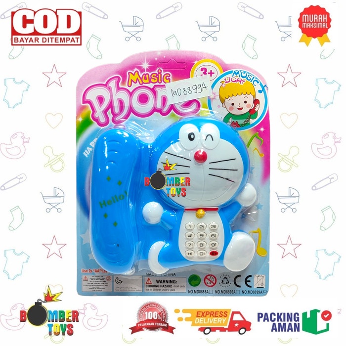 MAINAN ANAK TELFON TELEFON MUSIC PHONE BUNYI LAMPU KITTY SET