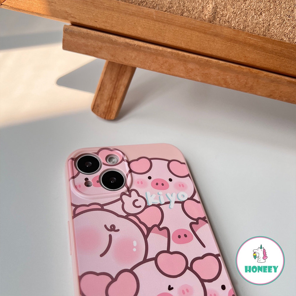 Ins Lucu Pink Piggy Phone Case Kompatibel Untuk iPhone 14 Pro Max12 13 Pro Case iPhone 11 Pro Max Lembut TPU Shockproof Back Cover