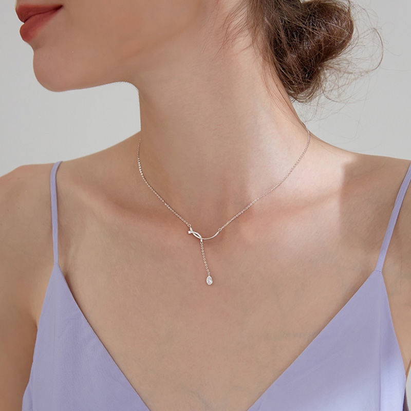 Kalung Geometris Alloy Berlian Imitasi Fashion Untuk Wanita