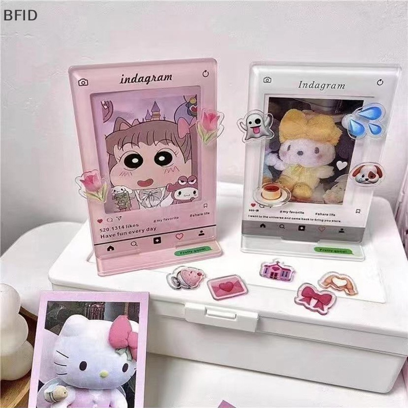 [BFID] Photocard Holder Stand Frame Foto Gambar Idola Ins Style Pajangan Kartu Bingkai Photocard Protector Case Dekorasi Desktop Rumah [ID]