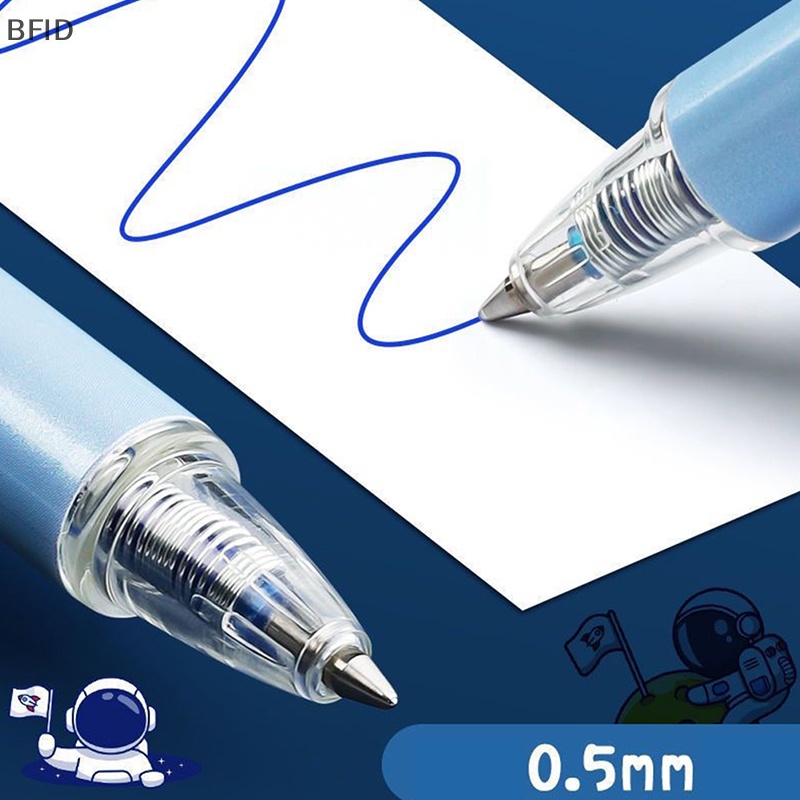 [BFID] Set Pulpen Gel Kartun Astronot Kartun Lucu Anime Dengan Refill Tinta 0.5mm Hitam Biru Kawaii Stationery Anak Perlengkapan Sekolah [ID]