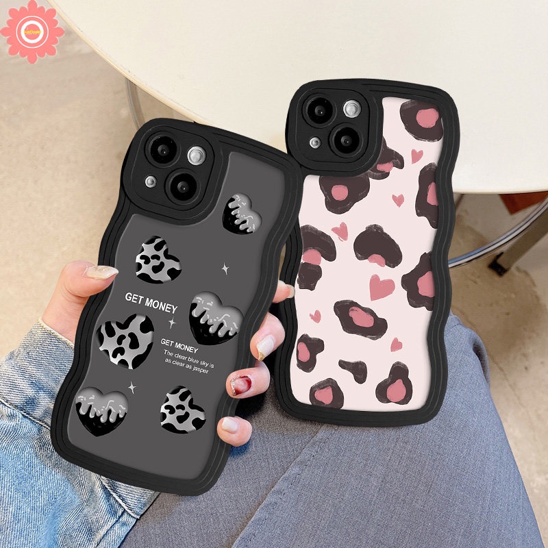 IPHONE Casing Motif Leopard Retro Kompatibel Untuk Iphone11 14 13 12 Pro Max XR X XS Max 8 7 6s 6 14 Plus Se2020 Grafiti Lembut Zebra Stripe Love Heart English Wavy Edge Cover