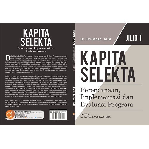 

Buku Kapita Selekta Perencanaan, Implementasi Dan Evaluasi Program Jilid 1