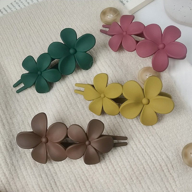 Versi Korea Gentle Flower Hair Clip Out All-Match Klip Rambut Bunga Besar Klip Duckbill Besar