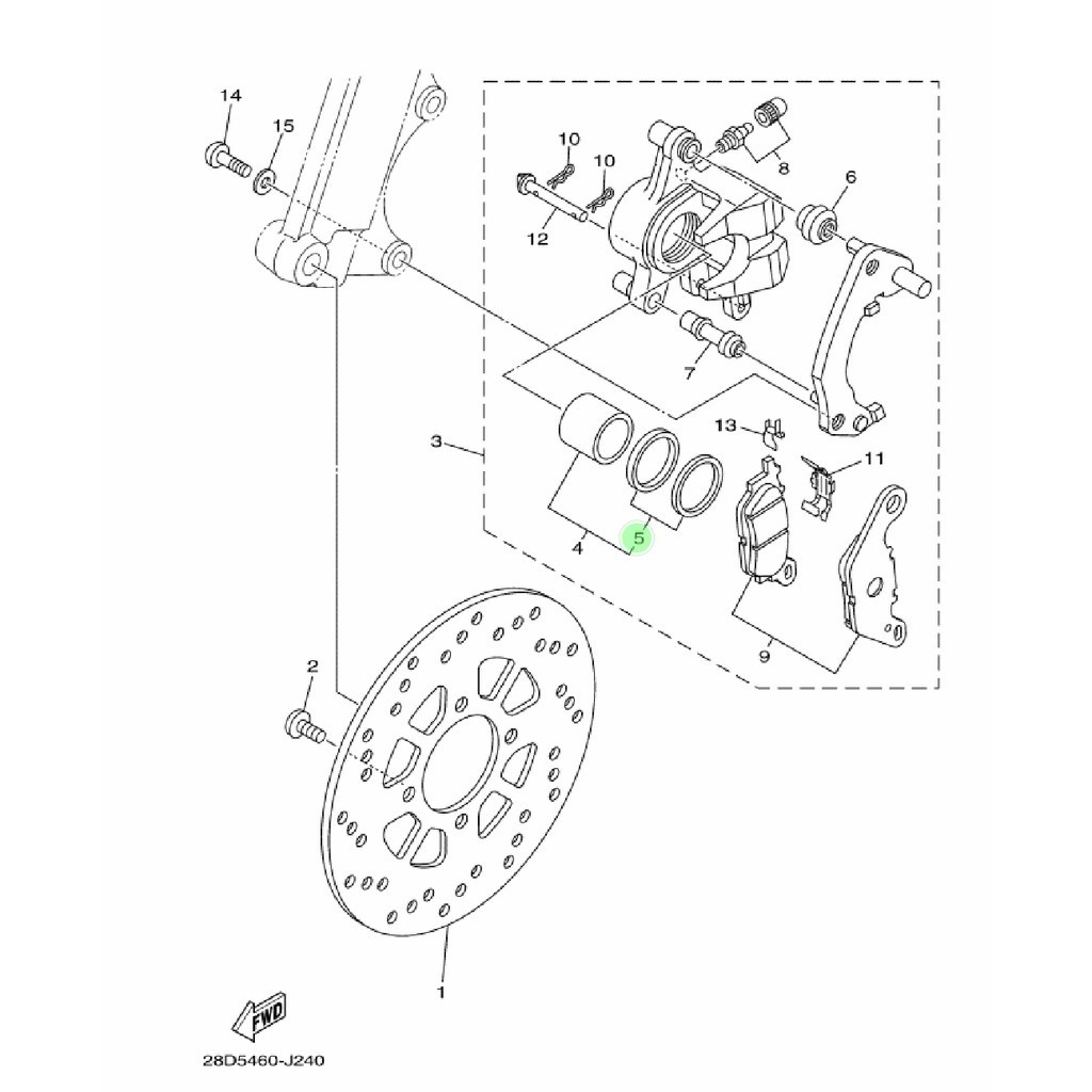 SIL SEAL PISTON KALIPER CALIPER DEPAN MIO SMILE SOUL FINO KARBU ORIGINAL YGP 5YP-F5803-50