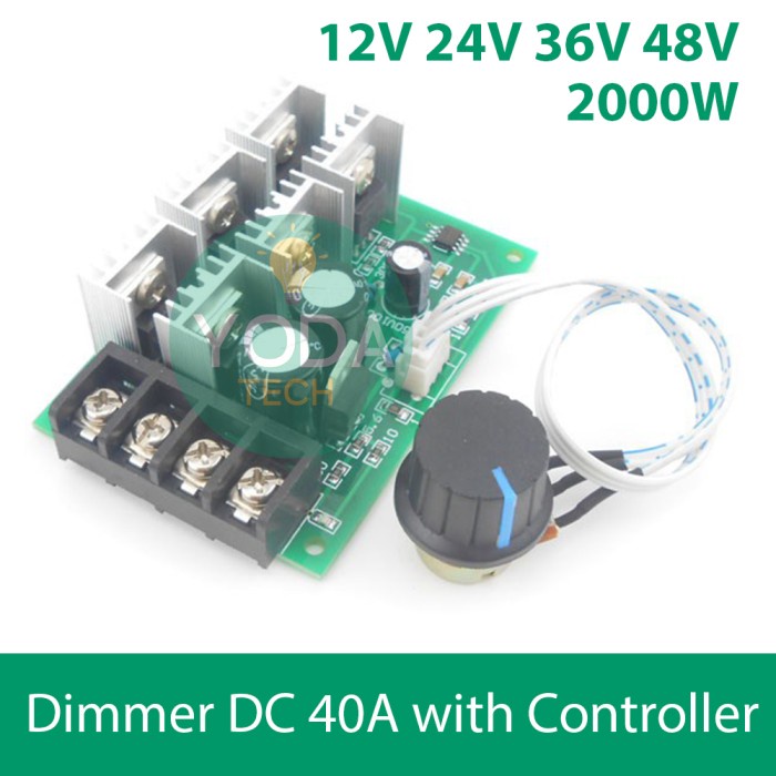 Dimmer DC 40A with Controller 12V 24V 36V 48V 2000watt