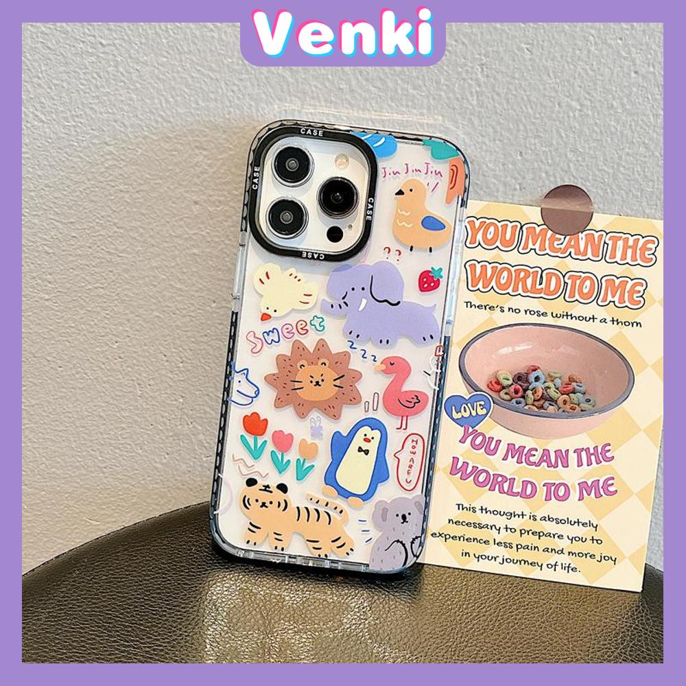 Venki - Case iPhone 11 iPhone Case Soft Case Clear Case Tebal Tahan Guncangan Bingkai Kamera Hewan Lucu Singa Kompatibel dengan iPhone 14 Pro Max 13 Pro Max 12 Pro Max 11 Pro Max XR XS 7Plus