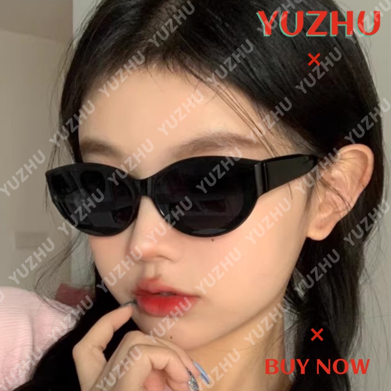 (YUZHU) Kacamata Hitam Fashion Vintage Korean Fashion INS Style Oval Simple Summer Sunglasses