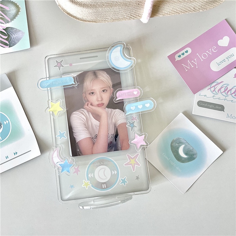 Bingkai Foto Star&amp;Moon 3Inch Idol Photocard Display Frame Desktop DIY Dekorasi Koleksi Holder Kartu Lomo