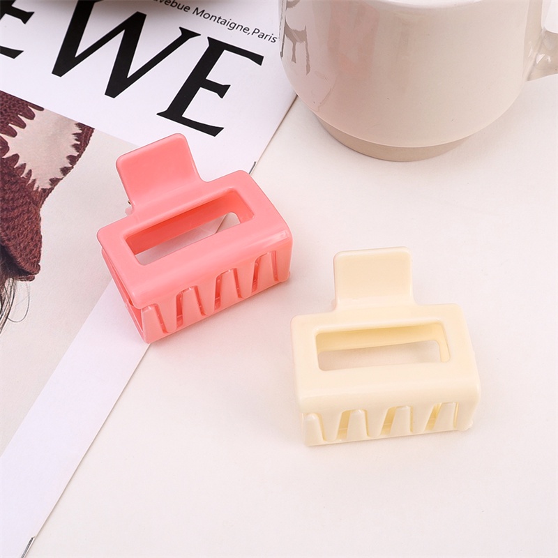 Women Korean INS Style Resin Hair Clips /Fashion Bentuk Persegi Cakar Rambut/Sederhana Mandi Shower Makeup Jepit Rambut/Hold Ponytail Hair Holder Hair Pin/Casual Big Barrette Crab