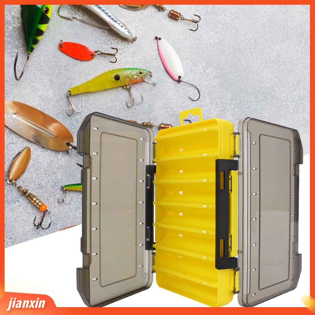 (In Stock) Fishing Tackle Box Portable Tahan Aus Desain Lubang Gantung Universal Multifungsi Penyimpanan Alat Dua Sisi Umpan Umpan Kait Organizer Perlengkapan Memancing