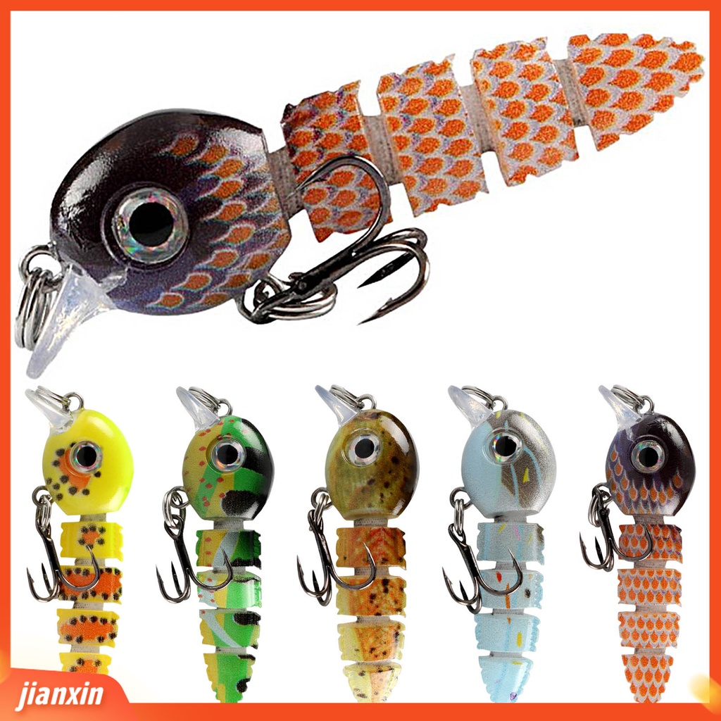 (In Stock) 5.5cm /4.3g Umpan Pancing Lidah Panjang Warna Cerah Kait Tajam 5warna Simulasi Meningkatkan Laju Ikan Universal 5segmen Tenggelam Loach Umpan Keras Bass Swimbait Alat Pancing