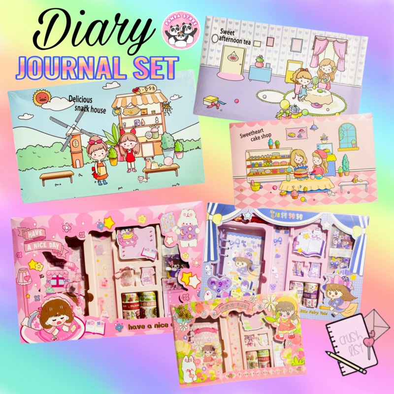 

Journal Set Diary diary book set korea style cute stiker buku sticker