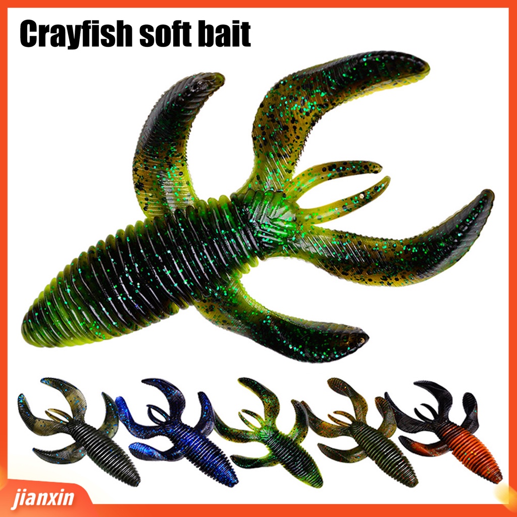 (In Stock) 5Pcs 10cm /11.5g Silikon Umpan Lembut Warna Cerah Tangguh Besar Cubitan Crawfish Umpan Peralatan Memancing