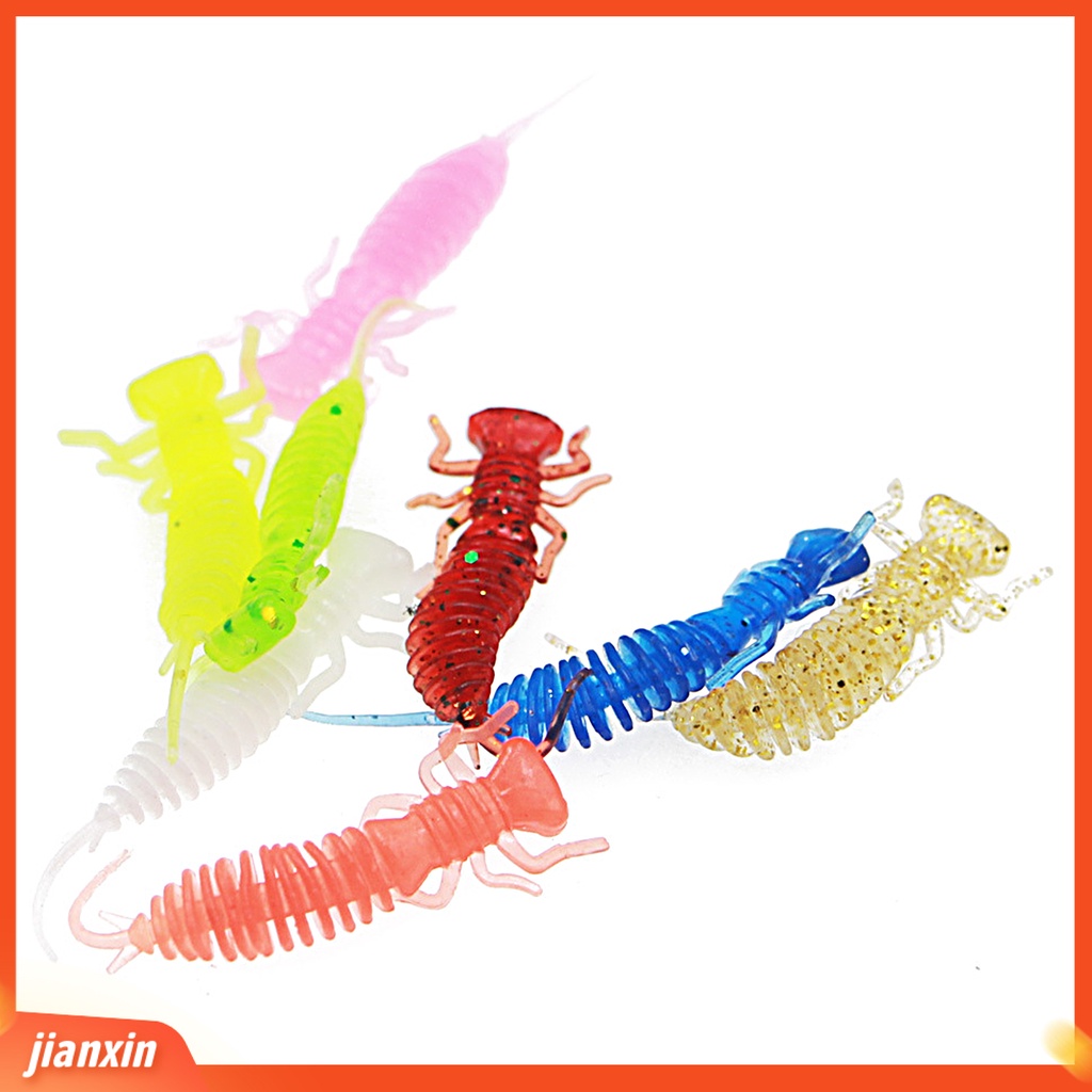 (In Stock) 10Pcs 4.2cm0.45g Umpan Ikan Simulasi Tinggi Menggoda Elastis Warna-Warni Lembut Palsu Lure Umpan Cacing Fishing Tackle