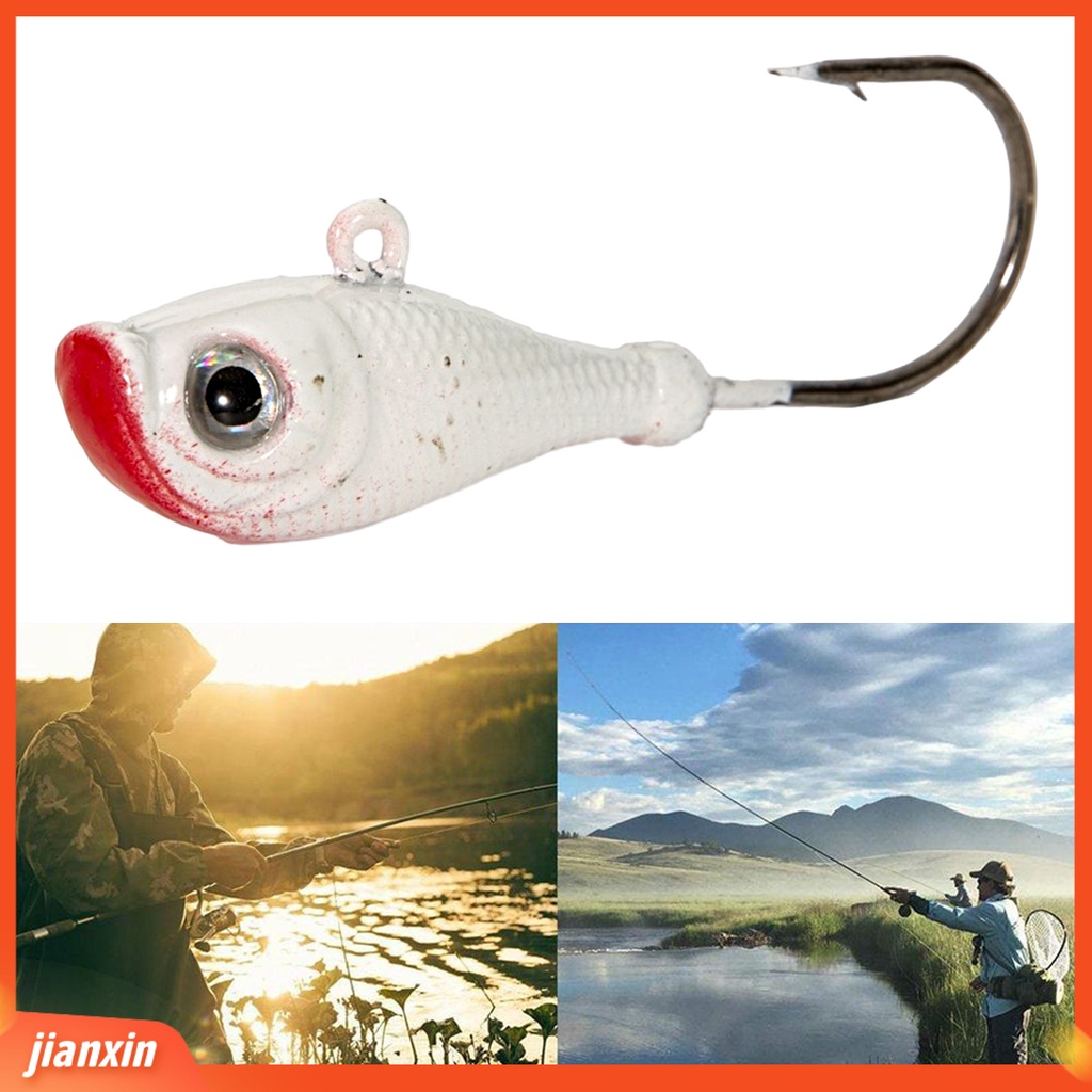 (In Stock) 28g /60mm Kepala Ikan Kait Tajam 3D Fisheyes Anti-impact Rust-proof High Penetration Soft Bait Hook Outdoor Fishing Tackle